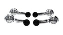 Window Crank Set - Front & Rear - Correct with Casting Number (Black Knob) - 69 Camaro