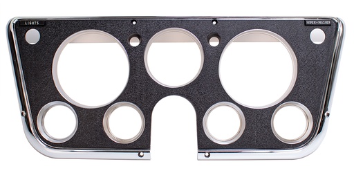 [460-4069-B] Dash Bezel w/ Gauges - Black / Chrome - 69-72 Chevy GMC C/K Truck