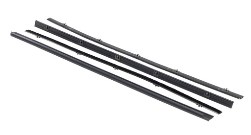[582-4067-1S] Front Door Beltline Window Felts w/ Black Bead - 4pcs Inner & Outer - 67-72 Chevy GMC C/K Pickup Blazer Jimmy Suburban