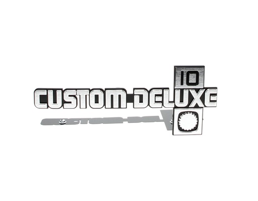 [999-4081-21P] Front Fender Emblem - Custom Deluxe 10 - Pair - 81-91 Chevy C10 Pickup Blazer Suburban