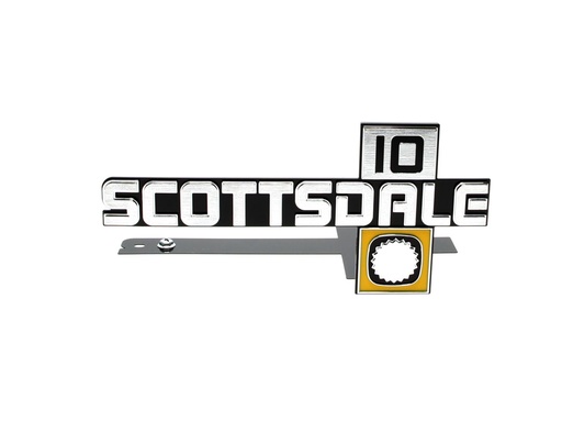 [999-4081-22P] Front Fender Emblems - Scottsdale - Pair - 81-88 Chevy C10 Pickup Blazer Suburban