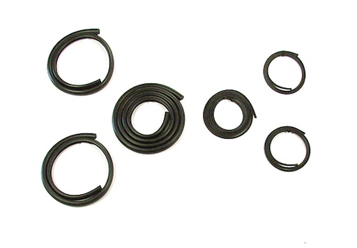 [G-WKT4755DLX] Back Glass Gasket Seal Set w/ Black Lockstrip - (6pcs Center & Corners) - 47-55 Chevy GMC C/K Truck (Small Back Glass)
