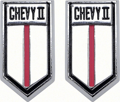 [K-4539568] Door Panel Emblem - "Chevy II" - LH/RH Pair - 66-67 Chevy II Nova
