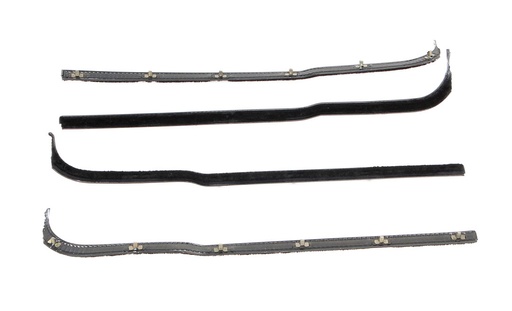 [R-FT104] Front Door Beltline Window Felts - Black - 4pcs - 61-66 Ford F100 F250 F350 Pickup