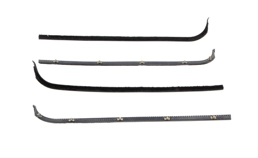 [R-FT106C] Front Door Beltline Window Felts - Chrome - 4pcs - 67-70 F-Series Pickup
