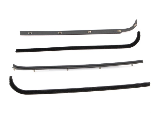 [R-FT107] Front Door Beltline Window Felts - Black - 4pcs - 71-72 F-Series Pickup
