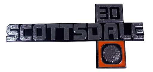 [T-9910] Fender Emblems - "Scottsdale 30" - LH/RH Pair - 81-87 Chevy C/K Pickup