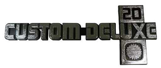 [T-9912] Fender Emblems - "Custom Deluxe 20" - LH/RH Pair - 81-88 Chevy C/K Pickup Truck