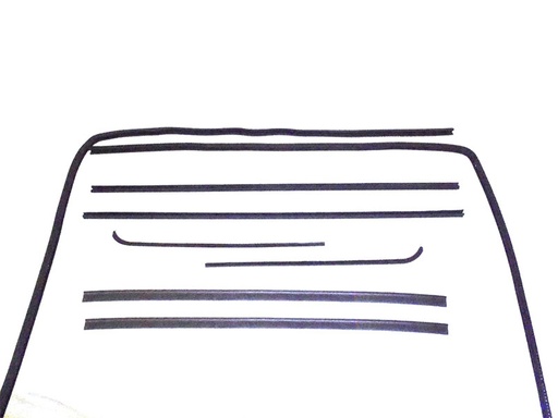 [U-KG1028-8] Front Door Window Channel Kit - Felts/Channels/Div Bar - 8pcs - 51-55 Chevy GMC Pickup Suburban ('55 1st Series)