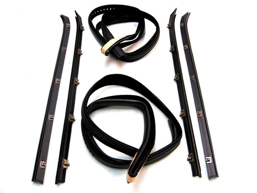 [U-KG2033] Front Door Beltline Weatherstrip Window Channel Run Kit - 81-91Chevy GMC C/K Pickup Truck Blazer Jimmy Suburban