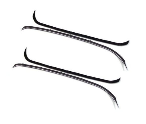 [U-KG2130] Beltline Window Felts - 4pcs Inner & Outer (For Vent Window Delete) - 55-59 Chevy GMC Truck ('55 2nd Series)
