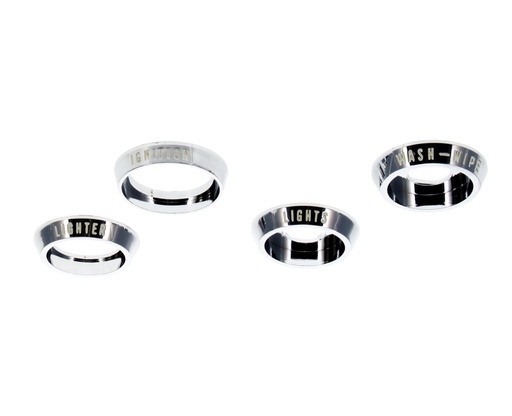 [W-238] Dash Knob Bezels (4pcs) - 68 Camaro Firebird