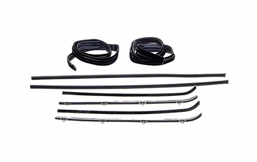 [X553-4064-CS] Front Door Window Channel Kit - 8Pcs - 64-66 Chevy GMC C/K Pickup Suburban