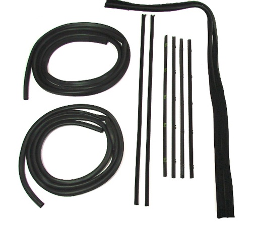 [X580-4067-1CS] Front Door Seal Kit - 10pcs - Channels/Div Bars/Felts/Door Seals - 67-72 Chevy GMC C/K Pickup (w/ Chrome Bead Felts)