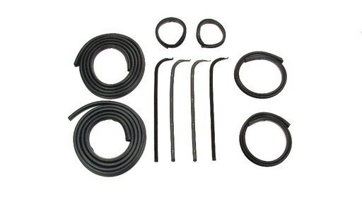 [X580-4567-1S] Front Door Seal Kit - 10pcs - Channels/Div Bars/Felts/Door Seals - 67-70 F100 F250 F350 Pickup (w/ Black Bead Felts)
