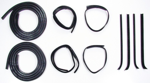 [X580-4573-1S] Front Door Seal Kit - 10pcs - Channels/Div Bars/Felts/Door Seals - 73-79 F100 F150 F250 F350 Pickup; 78-79 Bronco