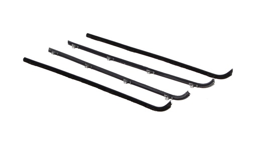 [X582-4064-4S] Front Door Windowfelt Kit - 4pcs - OEM Black Beads - 64-66 Chevy GMC C/K Pickup Truck Suburban