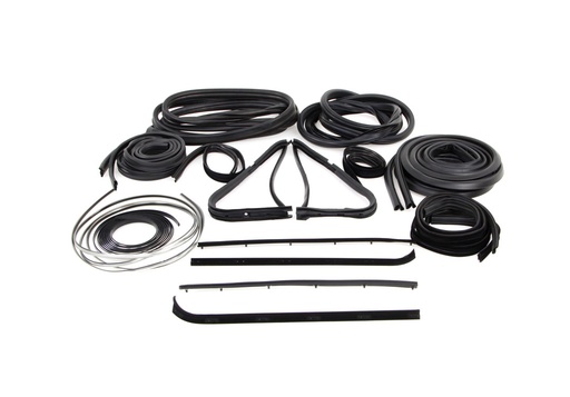 [X599-4577-S] Complete Weatherstrip Seal Kit (18pcs) - 77-79 F-Series Pickup w/ plastic chrome windshield trim