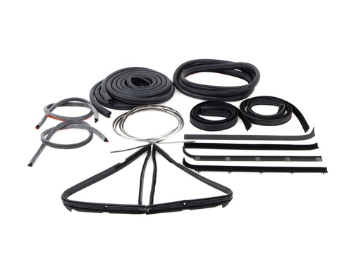 [X599-4580-1S] Complete Weatherstrip Seal Kit (14pcs) - 80-86 F-Series Pickup w/ Weatherstrip Trim Groove