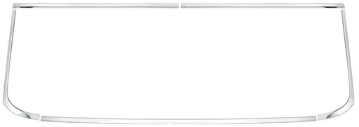 [X670-3066-2S] Back Glass Molding Set - 66-67 Chevy II Nova 2DR Hardtop