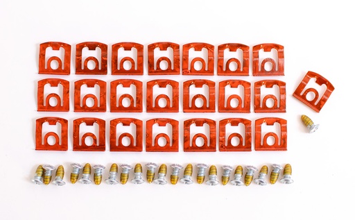 [X671-1068-S] Back Glass Molding Clips & Screw Set - 68-76 Dodge Plymouth A-Body (except 70-76 Fastback)