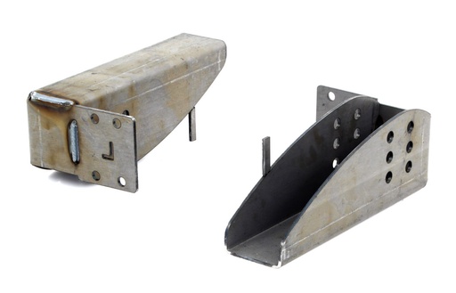 [X865-1466-2S] Front Spring Relocation Buckets - LH/RH Pair - 66-70 Plymouth B-Body