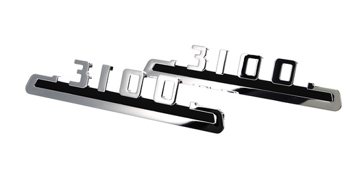 [X999-4053-31P] Hood Side Emblems - Pair - 3100 - 53-54 Chevy Pickup Truck Suburban