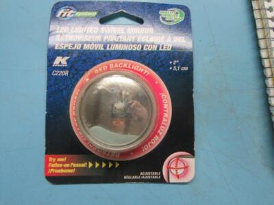 [3949-556-nos#f] 2- NEW Fit System C220R LED Lighted - Red Backlight Swivel Mirror 2 Inch