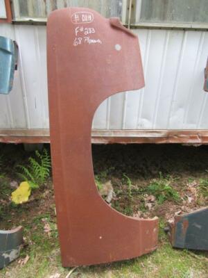 [1598-590-nos#p] 1968 Plymouth Passenger's Side Fender F # 283 Mopar Used B-Body