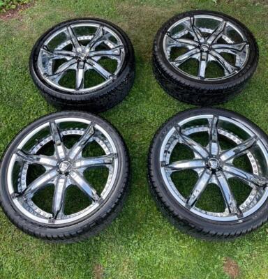 [0494-907-nos#] 4 Diablo DNA Rims 22 inch and Fullway Extra Load HS 265/35R22 Tires- Exc. Cond
