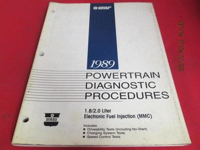 [5482-125-nos#] 1989 Powertrain Diagnostic Procedures 1.8L 2.0L Electronic Fuel Injection Manual
