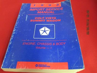 [0864-631-nos#] 1993 Import Service Manual Colt Vista Summit Wagon Engine Chassis Body