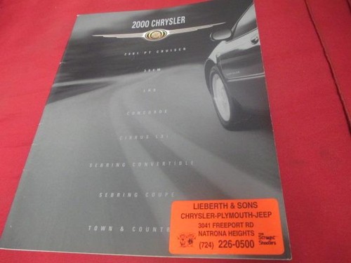 [7599-513-nos#] 2000 Chrysler Pamphlet PT Cruiser 300M LHS Concorde Cirrus Sebring Town & Countr