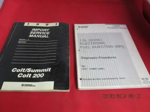 [8863-317-nos#] 1991 Colt Summit Colt 200 Service Manual 1.5L Electronic Fuel Injection