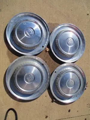 [7216-464-nos#m] 1957 57 Dodge Lancer Knight Head Full Set Wheel Cover 14" Hubcap Good Used MOPAR