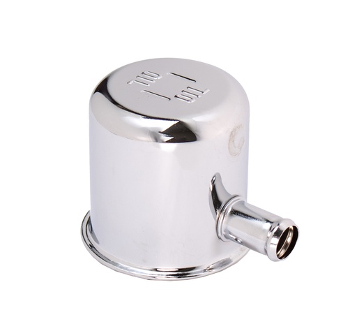 [337-1068-C] Oil Filler Breather Cap - Tall w/ 1 Hose Outlet - Chrome - 68-69 Mopar