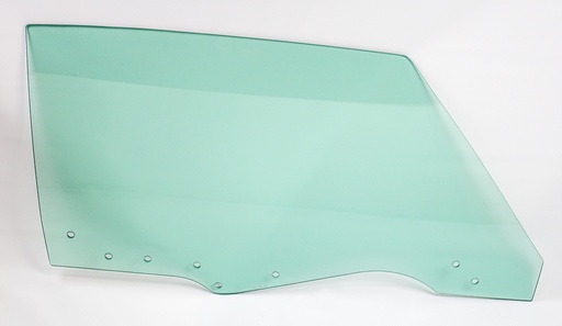 [550-3470-8TR] Door Glass w/ 8 Holes - Green Tint - RH - 70-72 GM A-Body Coupe & Convertible; 70-72 Grand Prix