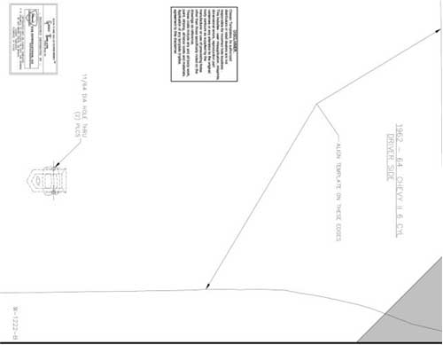 [W-1222] Fender Emblem Template Kit - For 6 Cylinder Emblem - 62-64 Chevy II Nova