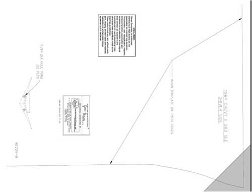 [W-1224] Fender Emblem Template Kit - For "V" Emblem - 64 Chevy II Nova