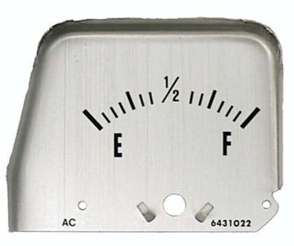 [W-152] Console Fuel Gauge Face - Silver - 68-69 Camaro