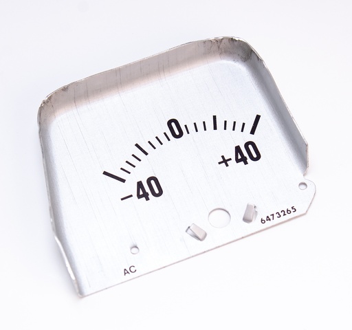 [W-153] Console Amp Gauge Face - Silver - 68-69 Camaro