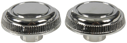 [W-213] Radio Knobs (2pcs) - Chrome (Volume & Tuner) - 67 Chevy II Nova; 67-68 Chevelle El Camino; 67-68 Camaro