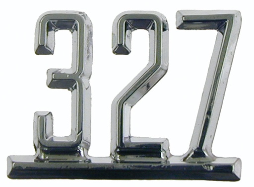 [W-263] Fender Emblem - '"327" - LH or RH (Sold Each) - 65-67 Chevy II Nova Chevelle El Camino Impala; 67 Camaro