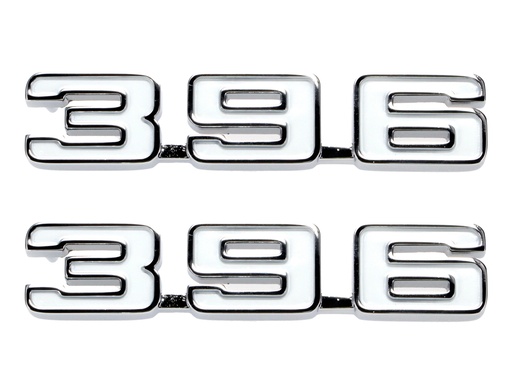 [W-409] Fender Emblems - "396" - Pair - 69 Camaro