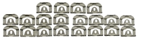 [W-525] Back Glass Molding Clips Set (20pcs) - 67-69 Camaro Firebird (Coupe)