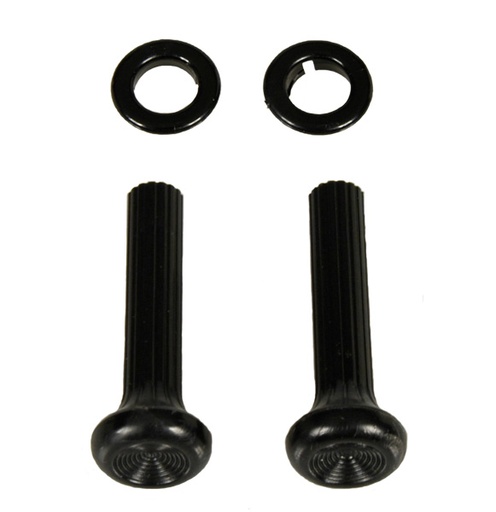 [W-564B] Dash Side Vent Pull Knobs & Black Ferrules - 4 Piece Set for Both Sides - 68 Camaro Firebird