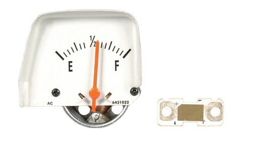 [W-581] Console Fuel Gauge - Silver Face - 68-69 Camaro