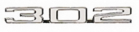 [W-866] Hood Emblem - "302" - LH or RH - 69 Camaro