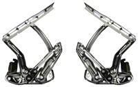 [W-955] Hood Hinges - Chrome - Pair - 66-67 Chevy II Nova; 65-67 Chevelle; 67-69 Camaro Firebird