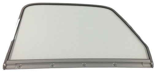 [X550-4047-1L] Door Glass Assembly w/ Chrome Frame - Clear - LH - 47-50 Chevy GMC Truck